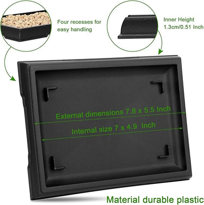 Pinkunn 2 Pcs Bonsai Humidity Tray Rectangular Drip Tray Plastic Plant Water Catcher Plant Saucers for Indoors and Outdoors Cactus,Succulents,Bonsai Tree,Stone Not Included (7.8 x 5.5 Inch)