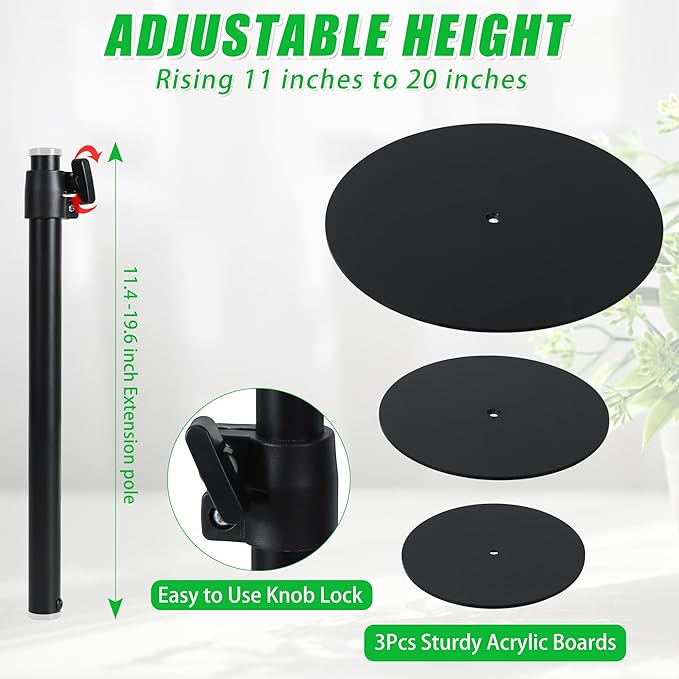 Adjustable Plant Risers for Inside Pots, 11-20" Rise Planter Insert Filler for Large Pots, Plant Lift Inserts Pot Risers for Indoor Outdoor Tall Taper Planter Container (6" 8" 10" Base Top, Set of 1)