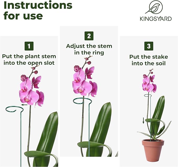 Kingsyard 16 Inch Plant Support Stake - 20 Pack, 4.5mm Thick All Metal Garden Plant Support Stakes for Outdoor Plants Single Stem Flowers Dahlia Lily Rose Peony Hydrangea Tomatoes Sunflower Gladiolus