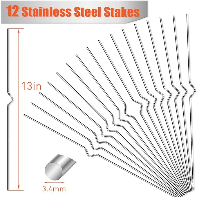 Yard Sign Stakes - 12 Pack Heavy Duty Metal Wire Stakes for Garden Lawn Signs 13'' Alternative to H Frame Stakes for Corrugated Plastic Yard Signs Holder