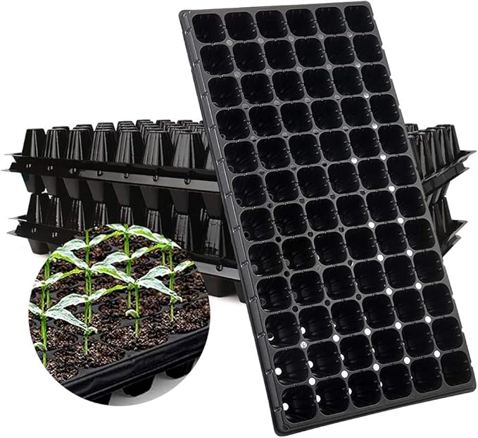 10-Pack Seed Starter Kit,72 Cell Seedling Tray Cell Seed Trays for Flat Trays Germination,Plastic Tray Nursery Pots Mini Propagator Plant Grow Kit Plug Tray Starting Trays for Seedling Germination