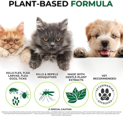 Nature’s Dome Outdoor Flea & Tick Spray – 16 oz – Kills & Repels Fleas, Ticks, Larvae & Eggs – Plant-Based Pest Control – Safe for Pets, Kids & Plants – Ready-to-Use