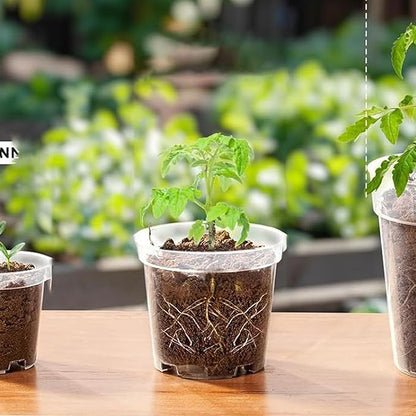 ROOUTEN Clear Nursery Pots for Plants,3 Inch Plant Pot for Planting Plastic Seedling with Drainage Holes Seed Starter Flower High Transparency 30 Packs