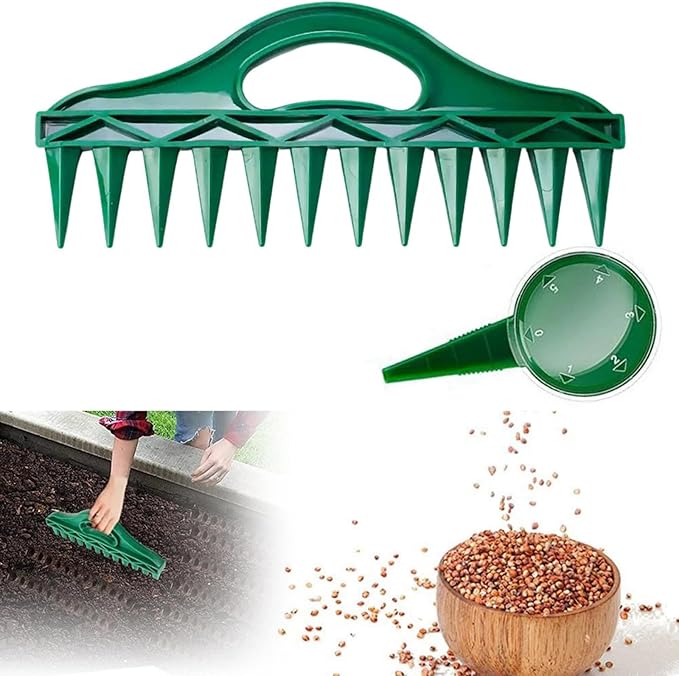 Grass Seed Spreader Hand Held Seed Planter Set,Fertilizer Dispenser for Garden Lawn Seed Salt Ice Melt Earth Food, Seed Shaker Planting Tool Mini Seed Spreader for Planting,Courtyard, Farm