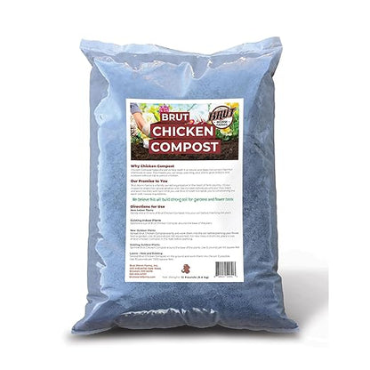 Brut Organic Chicken Compost 1 Cubic ft Nutrient Rich Fertilizer for Thriving Gardens Safe, Pure, and Effective Treatment (2 Pack)