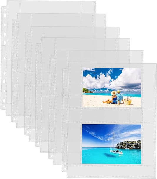 Sooez 30 Pack 4x6 Photo Sleeves, Heavy Duty Photo Sleeves for 3 Ring Binder (for 120 Pictures), Plastic Photo Album Refill Pages, Clear Archival Photo Album Sleeve, Photo Pages Sheets