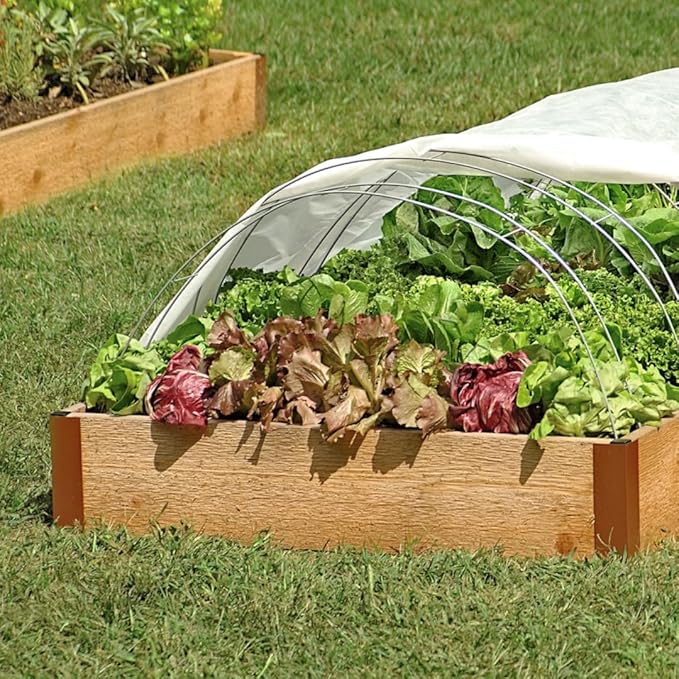 Gardener's Supply Company Garden Hoops Grow Tunnel Support | Greenhouse Arch Frame for Raised Bed Plants & Vegetable Planter Box | 58" L x 4" W (Set of 6)