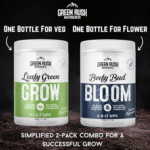 Organic Veg to Harvest Double Pack – Indoor & Outdoor Fertilizer for Leafy Greens, Vegetables, Herbs & More – Grow & Bloom Combo (500g - 4 Plants)