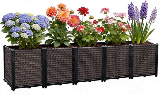 Large Planters for Outdoor Plants - Deepened 20" H, Raised Beds for Gardening Self Watering, Elevated Planter Box with Legs, Rectangular Garden Planters for Outdoor Plants Flowers, 78.7"L x 15.7"W