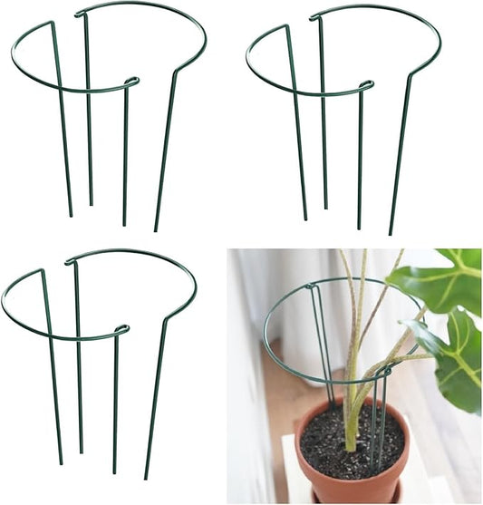 6 Pack 13.8 Inch High Plant Stake,Garden Plant Support,Half-Round Peony Cage Plant Ring Hoop