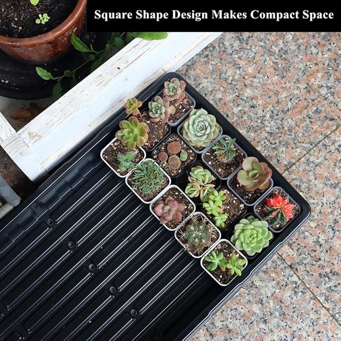 BangQiao 200 Pack 1.95 Inch Tiny White Plastic Square Nursery and Seedling Pot, Mini Transplant Seed Starter Planter with Drain Hole for Germination, Herb, Succulent