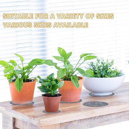 16 PCS Absorbent Waterproof Plant Coasters mat,4 Size 4/6/ 8/10 Inch Reversible Round Fabric Plant Coasters and Plant Saucers for Indoors,Plant mat for Indoor Plants