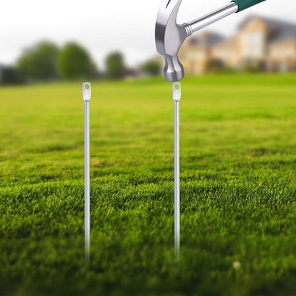 Kichwit 15.7" Metal Stakes for Yard Signs, 5/16 Inch Thickness, Stainless Steel Hardware Included