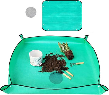 Plant Repotting Mat Waterproof Gardening Mat Plant Transplanting Potting Tray for Indoor Succulent Potting Tarp Portable Thicken PE Mat Garden Work Cloth Bonsai Tools (30"x 40")