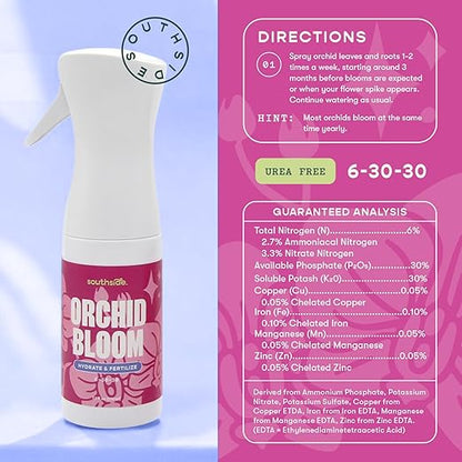 Orchid Bloom Fertilizer by Southside - 16 oz - Encourage Blooms with Precise Nutrition & Humidity - Gentle Formula, Premium Continuous Spray for Easy Coverage