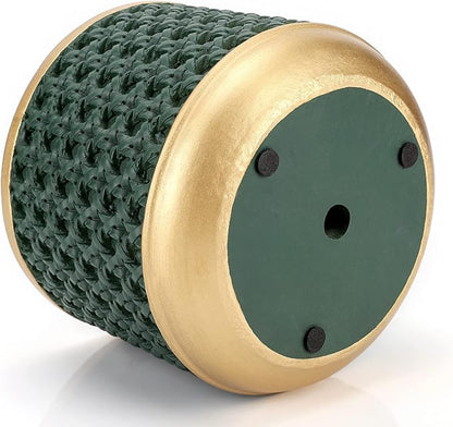 6&4.4 Inch Cement Planter Decorative Pots with Drainage Hole for All House Plants, Succulents, Flowers, and Cactus (Gold Green)