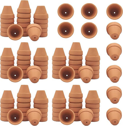 Yishang Mini Terracotta Pots with Drainage Holes - 1.2 inches Succulent Cactus Nursery Planter,Tiny Clay Nursery Pots for Indoor/Outdoor Mini Plant, DIY Crafts, Wedding Favors(100 Pack)