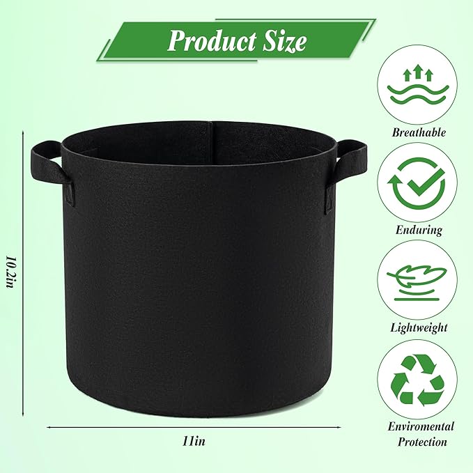 4 Gallon Lily Plant Pots for Pond, 6 Pack Aquatic Planter Thickened Fabric Felt Pots with Handles, Durable Breathe Reusable Plant Grow Bag for Aquatic Plants, Flower, Carrot, Potato, Tomota