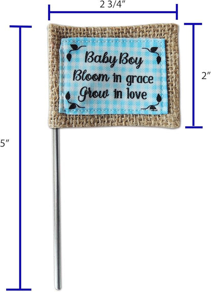 Abbey & CA Gift Baby Boy Flower Pick Flag