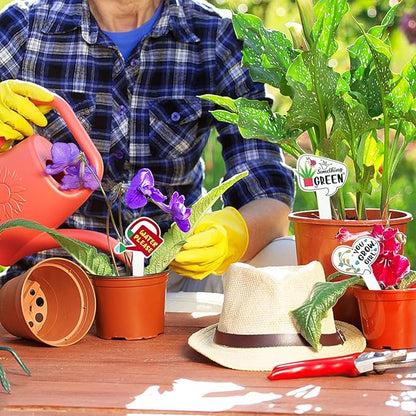 15 PCS Plant Labels,Wooden Funny Garden Labels,15 Styles Assorted Shapes Words Plants Tags Plant Labels Garden Markers for Vegetables Succulent Flowers Greenery Potted Plants