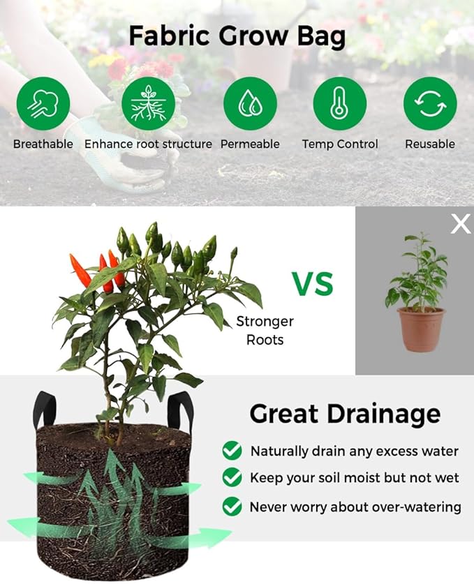 3 Gallon Grow Bags Planter Bag,Fall Hive Bumble Bee Vintage Wood Grain Fabric Plant Pots with Handle,Flower Grow Bag for Vegetable Potato Tomato,Farm Honeybee Gardening Bags