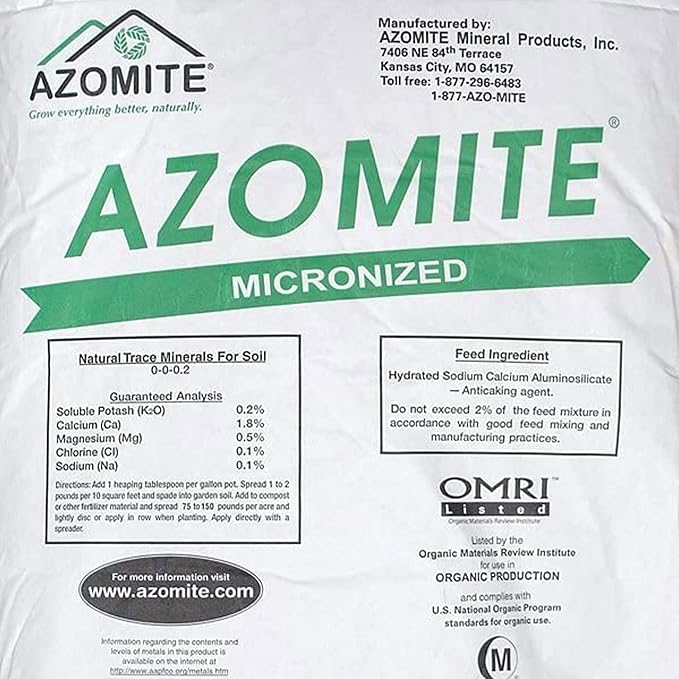 AZOMITE Micronized Bag - 100% Naturally Derived - OMRI Listed – Great for Hemp, Fertilizer, Soil Mixes and Home Gardens - 44 Pounds