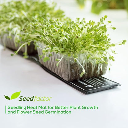 MET Certified Seedling Heat Mat, Seedfactor Waterproof Durable Germination Station Heat Mat, Warm Hydroponic Heating Pad for Indoor Home Gardening Seed Starter(3.5" X 21")