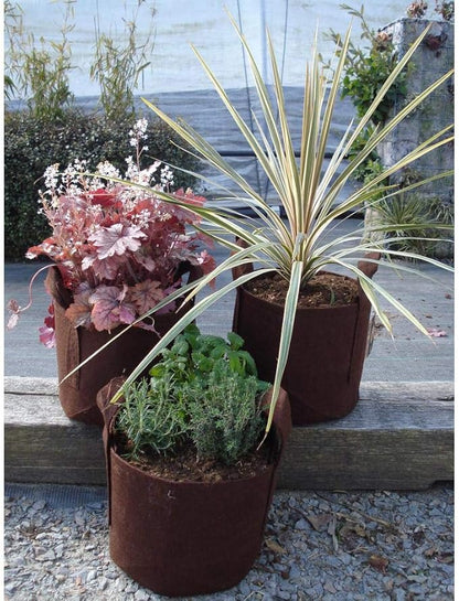 MAUI MIKE'S Soft Pot (10 Gallon) (5 Pack) Best Fabric Aeration Garden Pots and Grow Bags from Sewn Handles for Easy Moving.Made from Recycled Water Bottles.