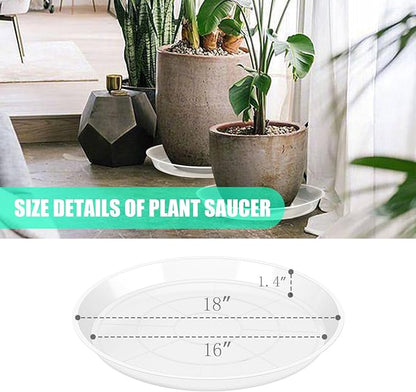 4 Pack Clear Plant Saucer 4 6 8 10 12 14 16 18 20 22 Inch Plant Trays for Pots, Plastic Extra Large Planter Saucers for Outdoors Indoors, Drip Catcher Water Tray for Plants (18 Inch)
