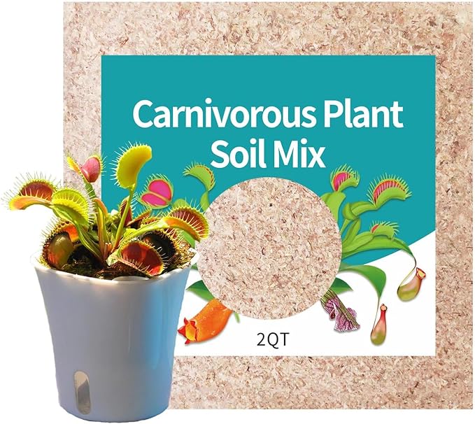 2 Qts Carnivorous Plant Soil Mix, Great Potting Soil for Venus Fly Trap Live Plant, Pitcher Plants, Sundews and Butterworts