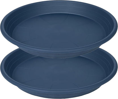 2 Pack of 22 inch Plant Saucer, Large Plant Tray, Heavy Sturdy Plant Drainage Tray for Indoors, Bird Bath Bowls, Sturdy Plastic Pot Tray for Planter 20 21"(Blue)
