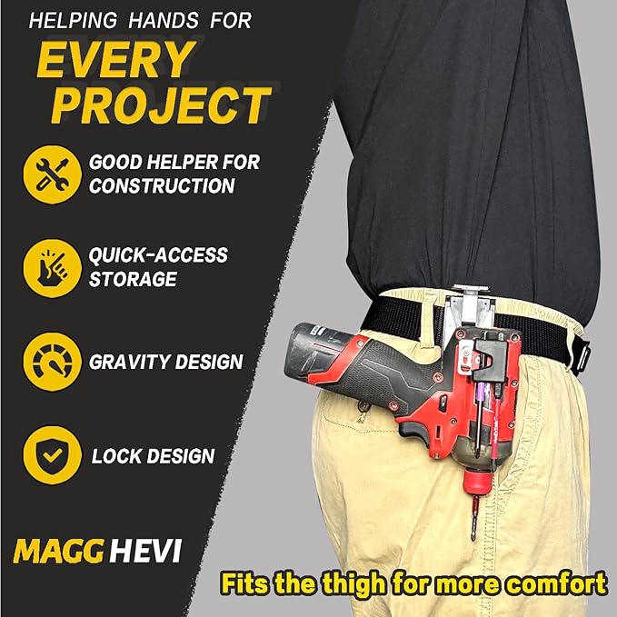 [MAGG HEVI] Tool Holster Compatible with Milwaukee M12 New Generation Tools,Gravity Locking Clip-On Tool Belt Holder for Drills, Driver, Impacts,Multi-Tool and More on Your Belt