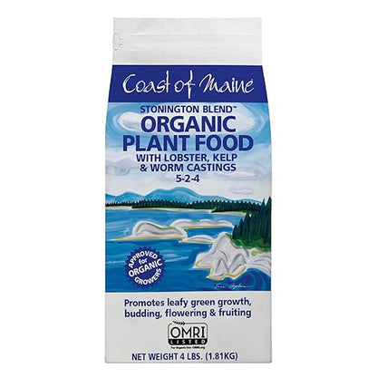 Coast of Maine (4lb) Stonington Blend Organic Plant Food with Lobster, Kelp and Worm Castings - OMRI Listed