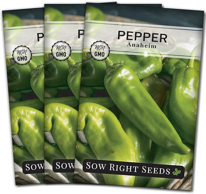 Sow Right Seeds - Anaheim Pepper Seeds for Planting - Non-GMO Heirloom Packet with Instructions to Plant an Outdoor Home Vegetable Garden - Productive and Hot Chili Peppers - Hydroponics Growing (3)