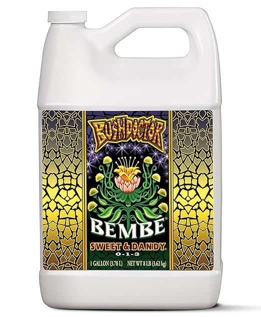 FoxFarm Bush Doctor Bembé Sweet & Dandy Liquid Plant Fertilizer - Boosts Plant Sweetness & Soil Microbes, Complex Nutrient Blend - 0-1-3 PK Fertilizer for In-Ground & Hydroponic Gardens - 1 Gallon
