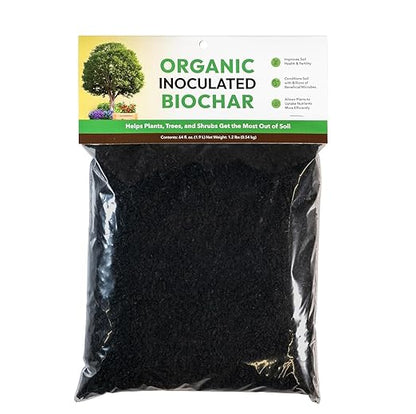 Organic Inoculated Biochar: Helps Plants and Trees Get The Most Out of Soil | Allows Plants to Uptake Nutrients More Efficiently | Contains Millions of Soil-Enriching Micro-Organisms | 128oz Bag