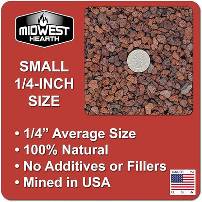 Red Lava Rocks for Plants Natural Horticultural Volcanic Rock (1/4" Size) (Mined in USA) (10-lb Bag)