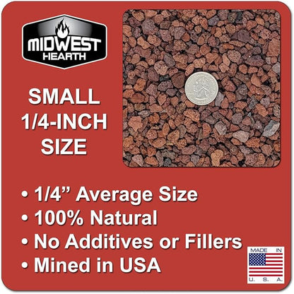 Red Lava Rocks for Plants Natural Horticultural Volcanic Rock (1/4" Size) (Mined in USA) (2-lb Bag)