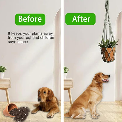 Artilady Macrame Hanging Planter for Indoor Plants, Boho Woven Plant Hanger Large Hanging Flower Pot Holders Outdoor Baskets Storage No Tassels Sage Green Wall Decor (Sage Green-2pcs)