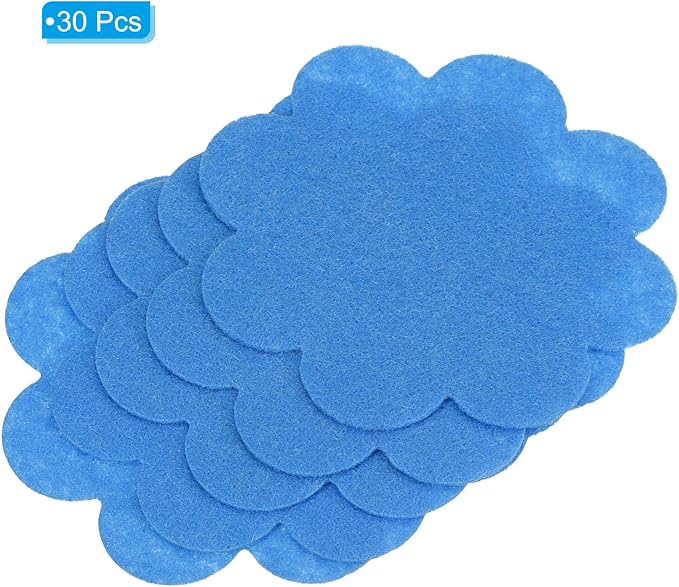 PATIKIL 3 Inch Plant Pot Hole Pad, 30 Pack Non-Woven Fabric Flower Shape Bonsai Bottom Soil Mat, Blue