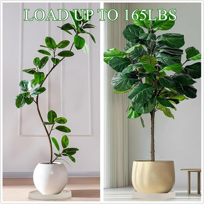 2 Pack Plant Caddy with Wheels, 13.6" Rolling Plant Stand 165 LBS Heavy Duty with Hidden 360 ° Rotating Silent Wheel Wheels for Outdoor Indoor Large Plant Pots, Flower Pot, Patio