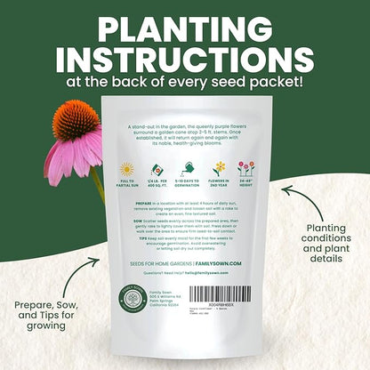 Purple Coneflower – 28,000 Seeds for Planting – 2026 Season – 4 Ounce Pouch