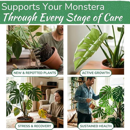Monstera Plant Food - Premium Nutrient Rich Liquid Fertilizer (5-2-3 NPK) for Monstera Deliciosa & Other Tropical Plants | Supports Strong Roots & Large, Lush Leaves | Safe, Gentle, Easy-to-Use | 8 oz