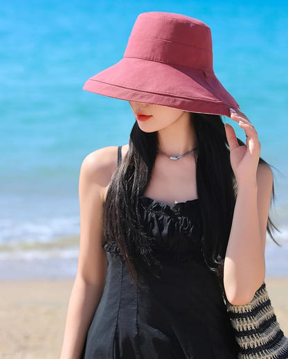 Wide Brim Women Sun Hat Summer Beach Bucket Fishing Hats Metal Wired Edge Packable UV Protection for Hiking Garden Travel