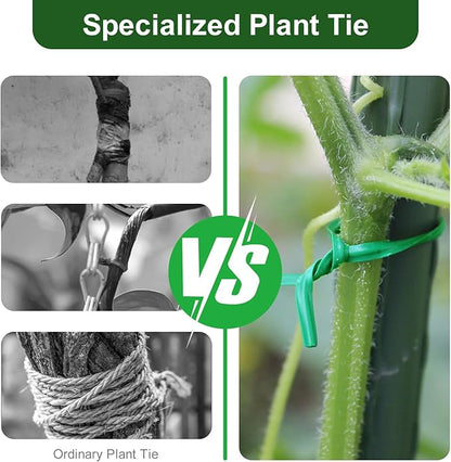 328feet Plant Ties with Cutter, Twist Ties for Tomato Vines and Garden Plants, Adjustable Length Garden Wire for Plants