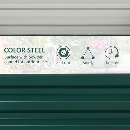 Outsunny 2 Piece Galvanized Raised Garden Bed, 2' x 2' x 1' Metal Planter Box for Growing Vegetables, Flowers, Herbs, Succulents, Green