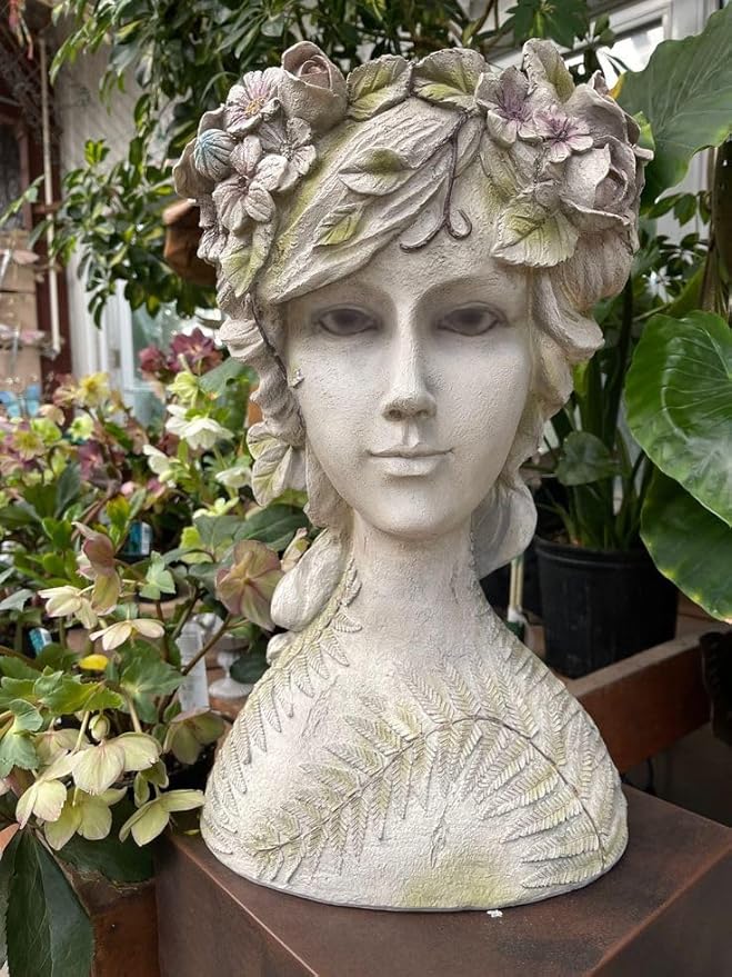 DiliComing Head-Planter Face-Planters Pot - 10 Inch Flower Pots Outdoor with Drainage Hole, Face Flower Pot Head Planter for Garden Decor, Gifts for Women and Housewarming Gift 6.5 x 6 x 10.2 Inch