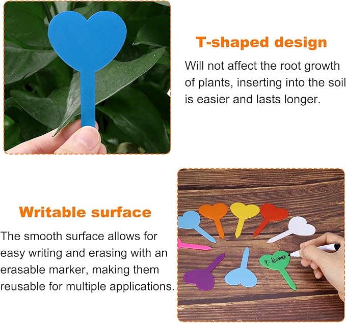 HARFINGTON 100pcs Plastic Plant Labels 3.26" x 1.97" Reusable Waterproof & Sun-Proof Garden Tags for Nursery Potted Herbs Flowers, Light Blue