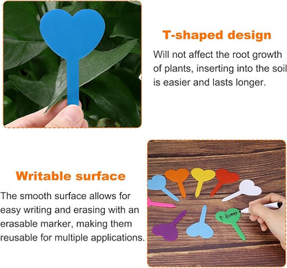 HARFINGTON 100pcs Plastic Plant Labels 3.26" x 1.97" Reusable Waterproof & Sun-Proof Garden Tags for Nursery Potted Herbs Flowers, Light Blue
