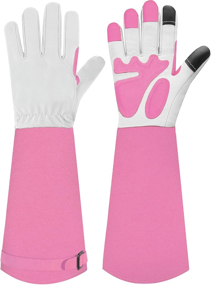 Long-Gardening-Gloves for Women/Men - Thorn Proof Rose Pruning Gloves Heavy Duty Gauntlet, Best Garden Gifts for Gardener-L